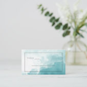 Ruhige Blaue Wasserfarbwellen Platzkarte (Stehend Vorderseite)