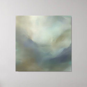 Ruhige Blaugrüne Abstrakte Wellen Ätherische Lands Leinwanddruck