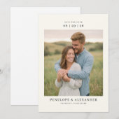 Ruhige Cremefarbene Rustikale Fotografie Save The Date (Vorne/Hinten)