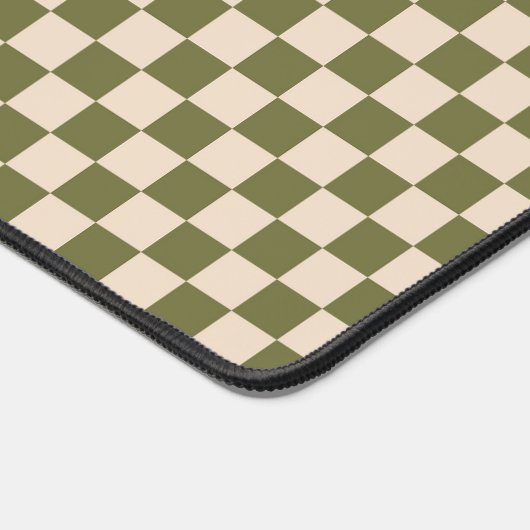 Ruhige Ecke Grün und Beige Checkered Desk Mat Schreibtischunterlage (Ecke)