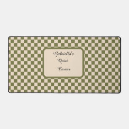 Ruhige Ecke Grün und Beige Checkered Desk Mat Schreibtischunterlage