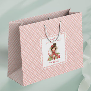 Ruhige Feen-Mädchen-Röte-Blumen-Geburtstags-Gesche Große Geschenktüte