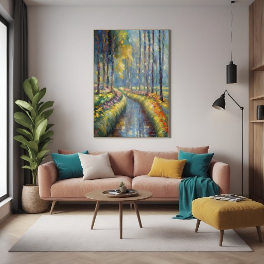 Ruhige Flusspfade Impressionistische Landschaft Ku Poster