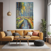 Ruhige Flusspfade Impressionistische Landschaft Ku Poster