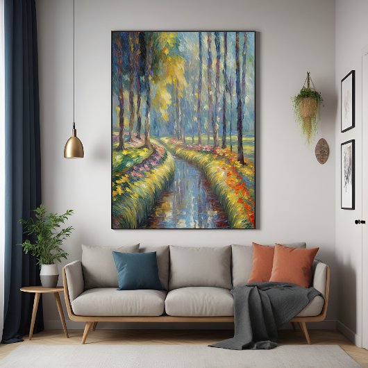 Ruhige Flusspfade Impressionistische Landschaft Ku Poster