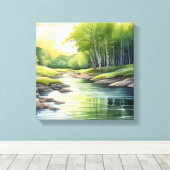 Ruhige Flussufer Leinwanddruck (Insitu (Holzboden))
