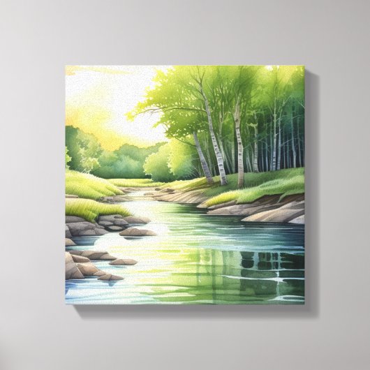 Ruhige Flussufer Leinwanddruck (Vorderseite)