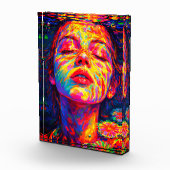 Ruhige Frau Unterwasser Regenbogenfarben Impasto Fotoblock (Rechts)