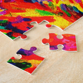 Ruhige Frau Unterwasser Regenbogenfarben Impasto Puzzle (Seite)