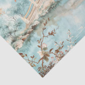 Ruhige Gartenbrücke Chinoiserie Watercolor Seidenpapier (Detail)