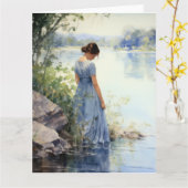 Ruhige Gedanken an der Wasserkarte Karte (Gelbe Blume)