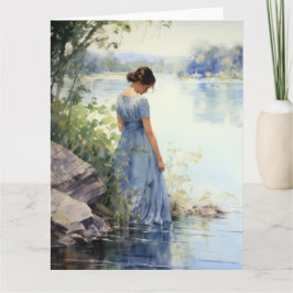 Ruhige Gedanken an der Wasserkarte Karte