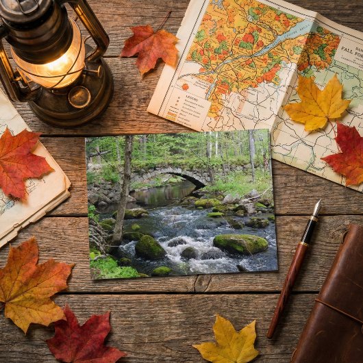 Ruhige Gewässer: Gleason Falls Road Bridge Postkarte