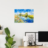 Ruhige Gewässer im Frühlingshavelland Poster (Heimbüro)