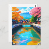 Ruhige Gewässer: Reflektion des Fuji Postkarte (Vorne/Hinten)