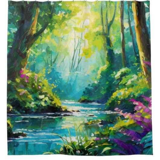 Ruhige Gewässer Serenity Stream Duschvorhang (Vorderseite)