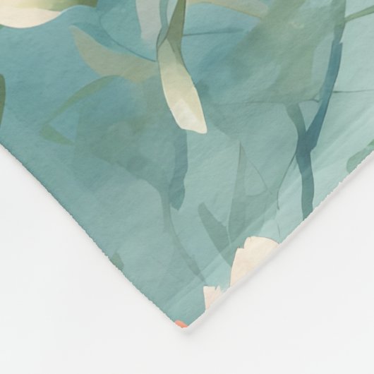 Ruhige Gewässer: Wasserfarben-Koi-Fischmuster Fleecedecke (Ecke)