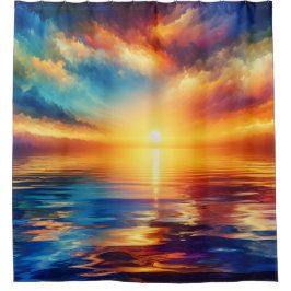 "Ruhige Gezeiten: Sonnenuntergang Duschvorhang