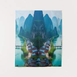 Ruhige Gipfel & Waterlandschaften - Naturlandschaf Wandteppich