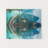 Ruhige Gipfel & Waterlandschaften - Naturlandschaf Wandteppich (Vorderseite (Horizontal))