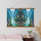 Ruhige Gipfel & Waterlandschaften - Naturlandschaf Wandteppich Mit Holzrahmen (Schlafzimmer)