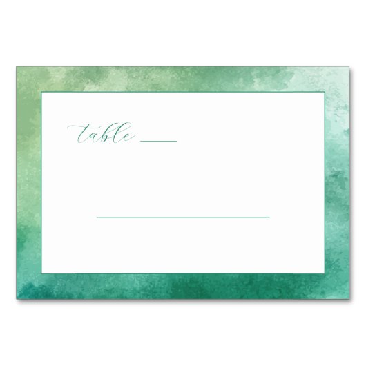 Ruhige Grüne Minimalistische Linien Tischnummer (Vorderseite)