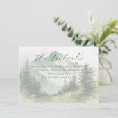 Ruhige grüne Wasserfarben-Berglandschaft Begleitkarte (Stehend Vorderseite)