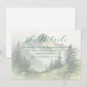 Ruhige grüne Wasserfarben-Berglandschaft Begleitkarte (Vorne/Hinten)