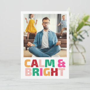 Ruhige & helle lustige Familienfoto-Weihnachtskart Feiertagskarte