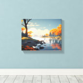 Ruhige Herbstlandschaft Leinwanddruck (Insitu (Holzboden))