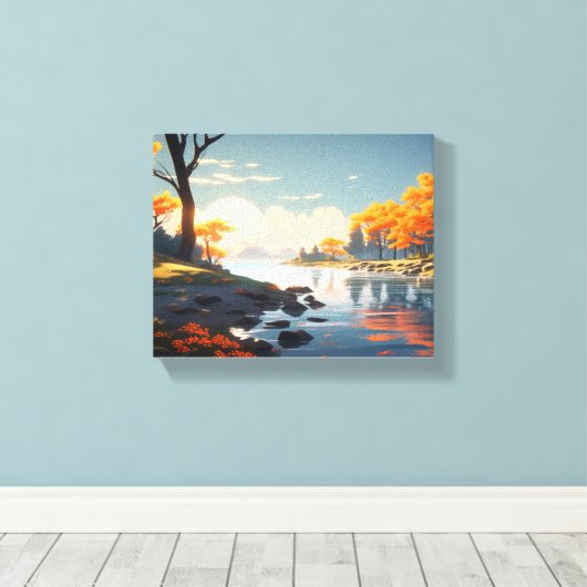 Ruhige Herbstlandschaft Leinwanddruck (Insitu (Holzboden))