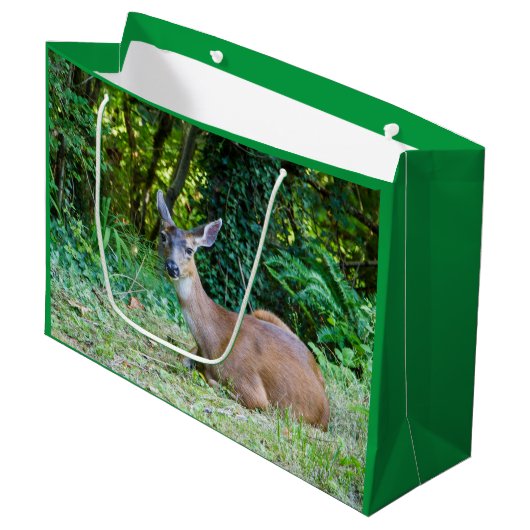 Ruhige Hirschgeschenktasche Große Geschenktüte (Vorderseite Schrägansicht)
