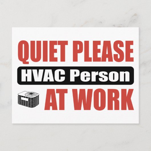 Ruhige HVAC-Person am Arbeitsplatz Postkarte (Vorderseite)
