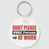 Ruhige HVAC-Person am Arbeitsplatz Schlüsselanhänger (Vorderseite)