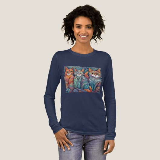 ruhige Katzen Tri-Blend Shirt (Volle Vorderseite)
