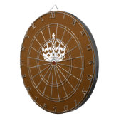 Ruhige Krone auf brauner Dekoration behalten Dartscheibe (Vorderseite rechts)