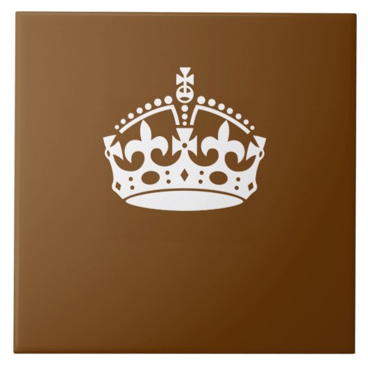 Ruhige Krone auf brauner Dekoration behalten Fliese (Vorderseite)