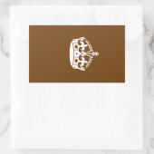 Ruhige Krone auf brauner Dekoration behalten Rechteckiger Aufkleber (Tasche)