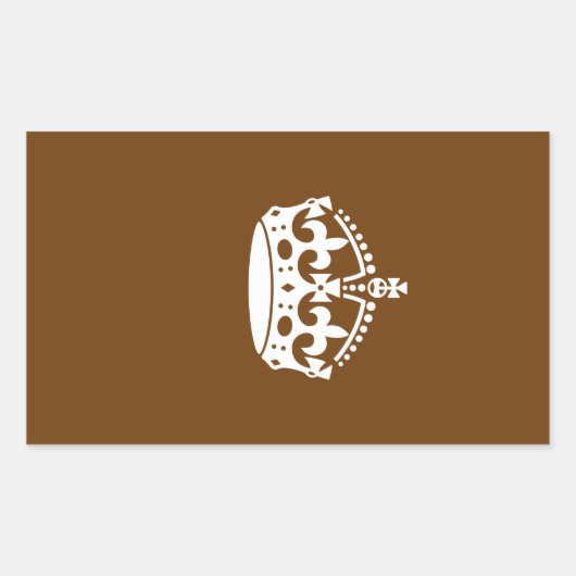 Ruhige Krone auf brauner Dekoration behalten Rechteckiger Aufkleber (Vorderseite)