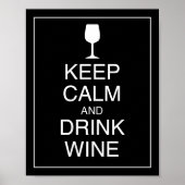 Ruhige Lage und Drinks Wine Art Poster behalt (Vorne)