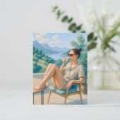 Ruhige Lage und Entspannung Wasserfarben Postkarte (Stehend Vorderseite)