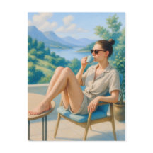 Ruhige Lage und Entspannung Wasserfarben Postkarte