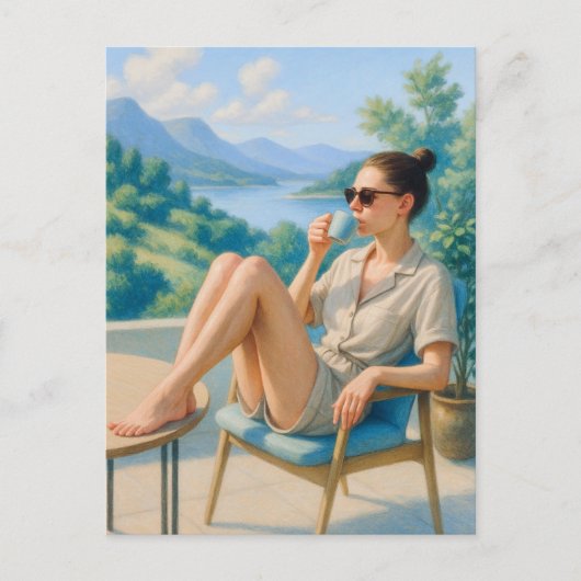 Ruhige Lage und Entspannung Wasserfarben Postkarte (Vorderseite)