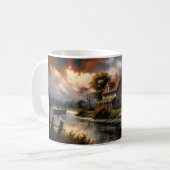 Ruhige Landschaft Reflektionen Kaffeetasse (Vorderseite Links)