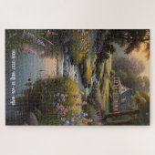 Ruhige Landschaft Retreat Hütte am Fluss Puzzle (Horizontal)