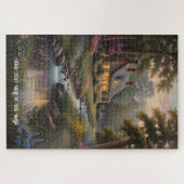 Ruhige Landschaft Retreat Hütte am Fluss Puzzle (Horizontal)