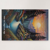 Ruhige Landschaft Retreat Hütte am Fluss Puzzle (Horizontal)