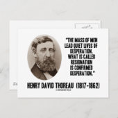 Ruhige Lebensbedingungen für Thoreau Desperation R Postkarte (Vorne/Hinten)