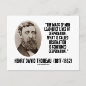 Ruhige Lebensbedingungen für Thoreau Desperation R Postkarte (Vorderseite)