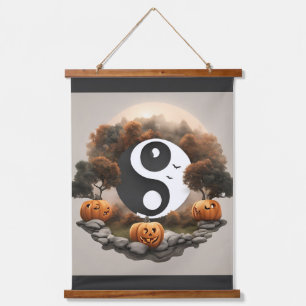 Ruhige Leckereien: Zen Halloween Ästhetik Wandteppich Mit Holzrahmen